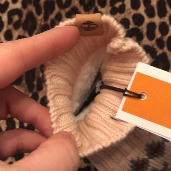 Brand New Timberland Fair Isle Knit Fingerless Pink Gloves - Picture 8 of 12